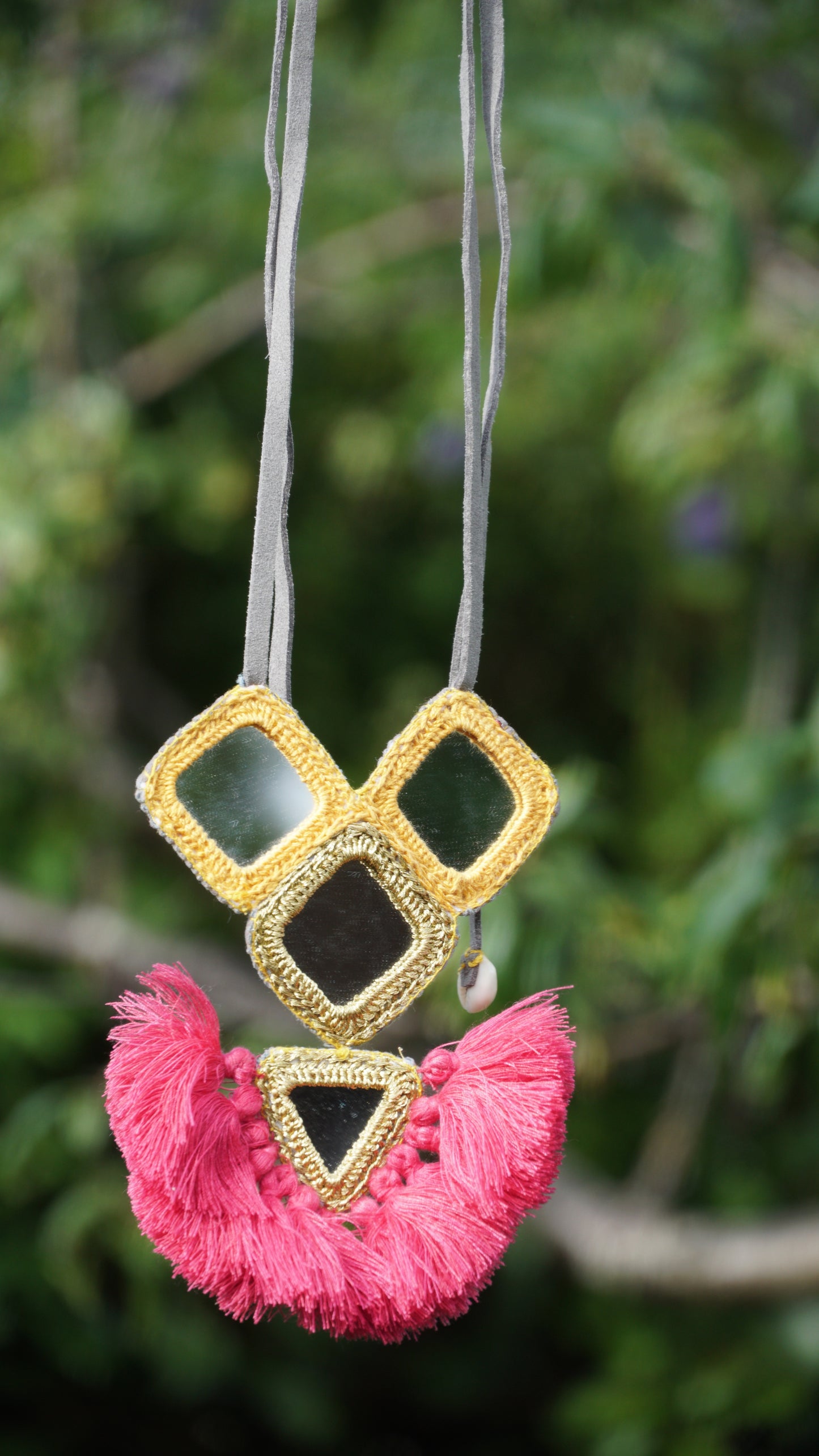 Boho mirror necklace