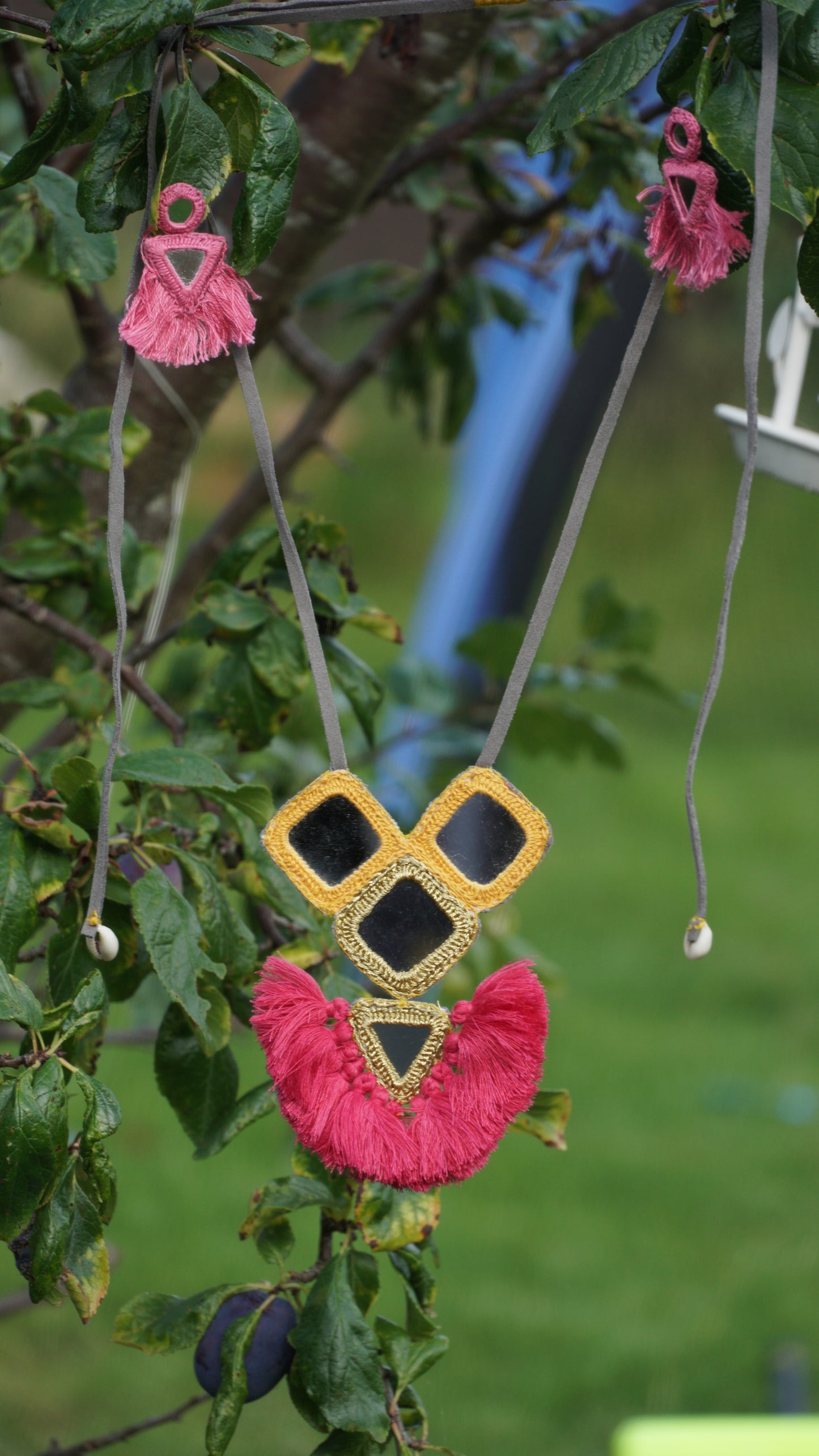 Boho mirror necklace