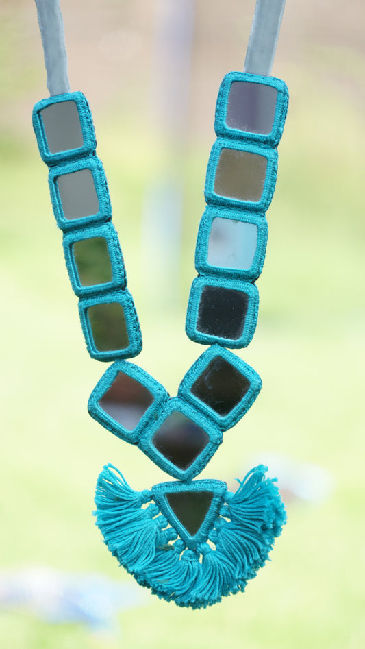 Turquoise mirror necklace