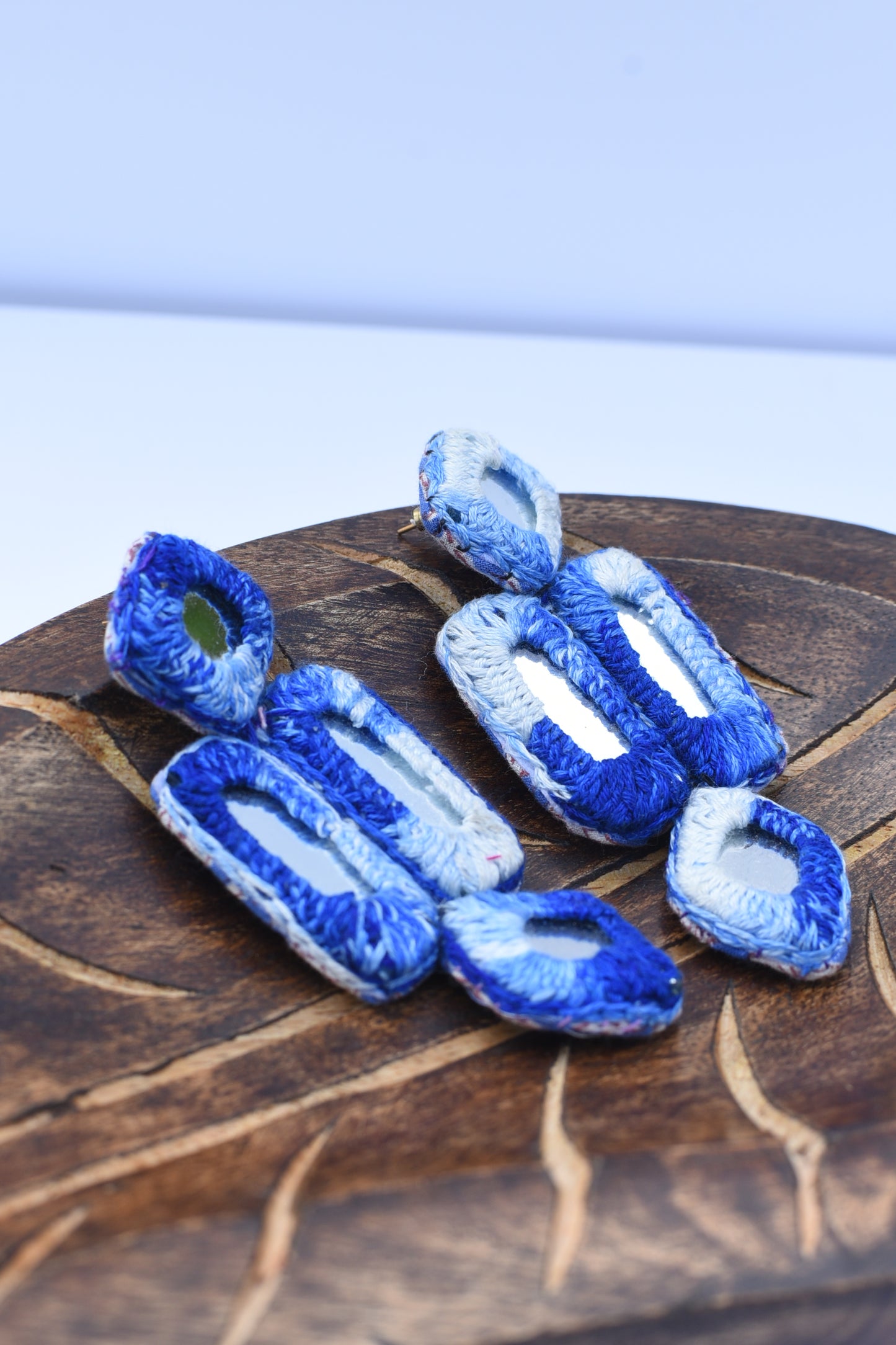 Pink mirror earrings