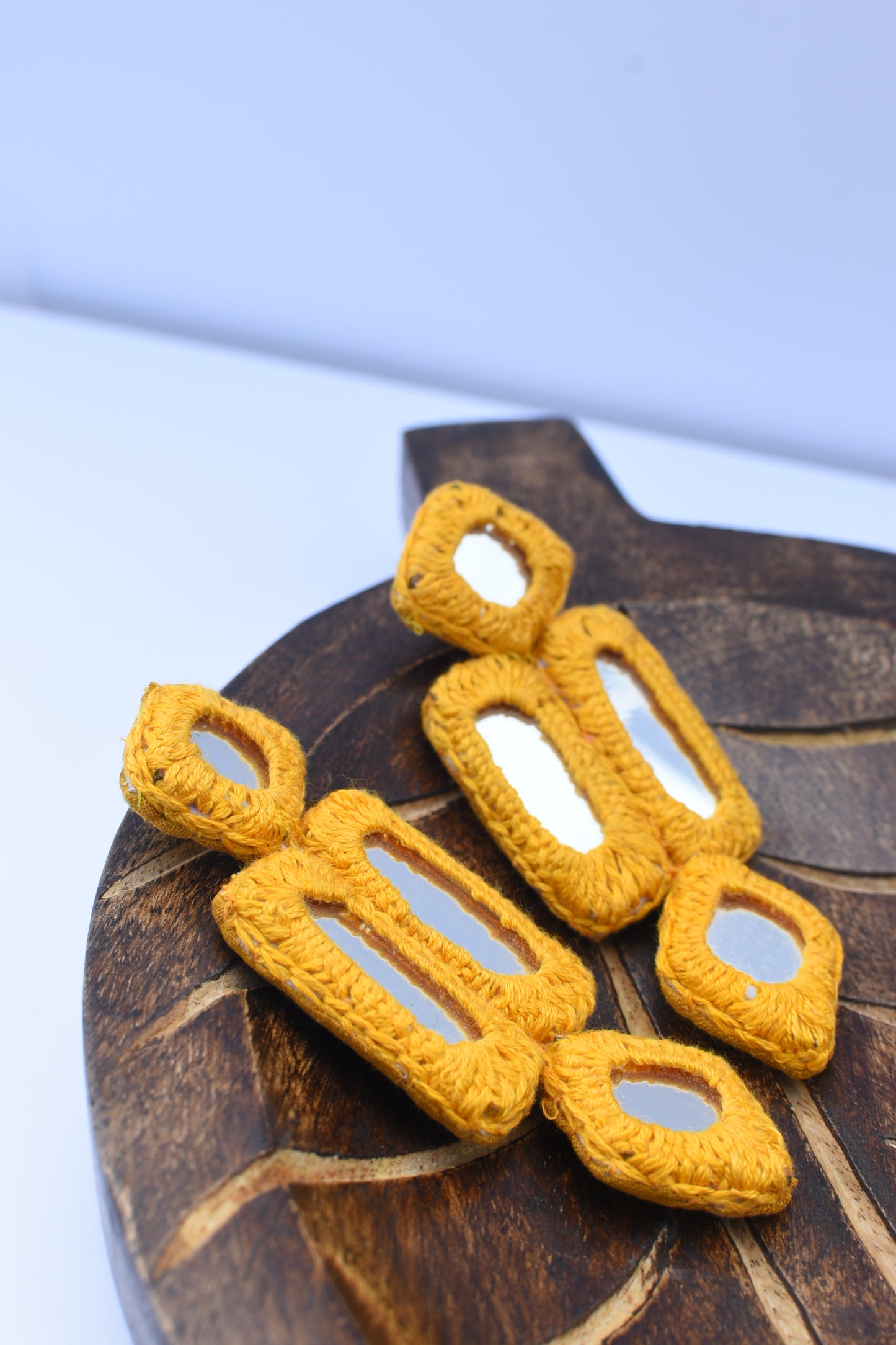 Pink mirror earrings