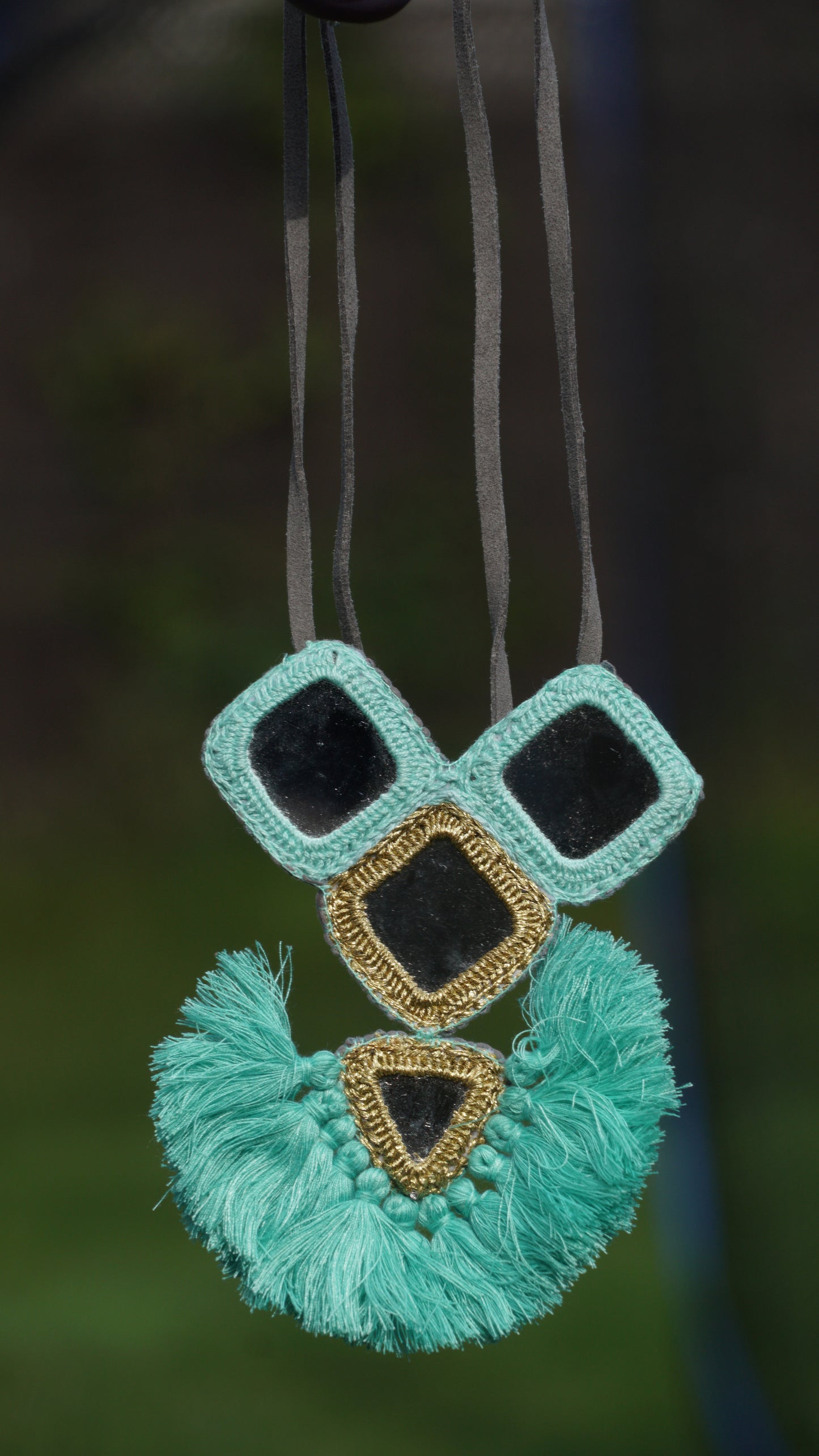 Boho mirror necklace