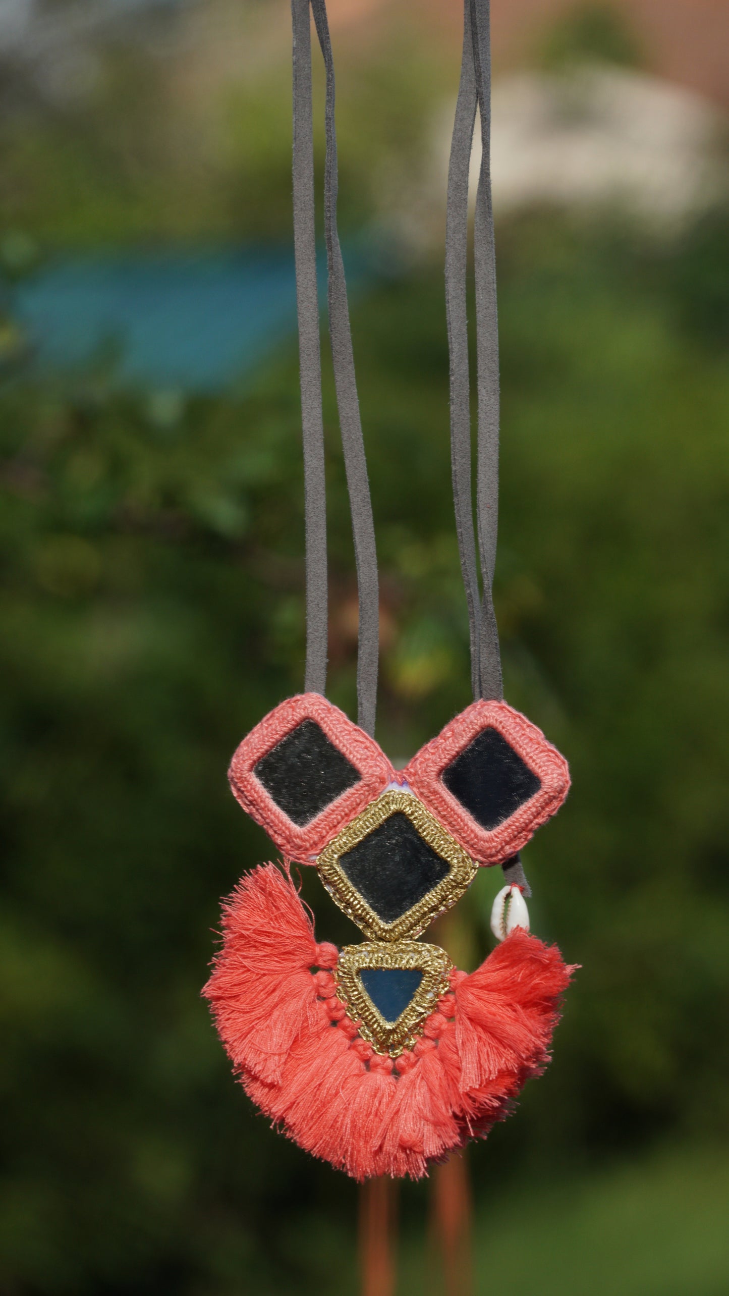 Boho mirror necklace