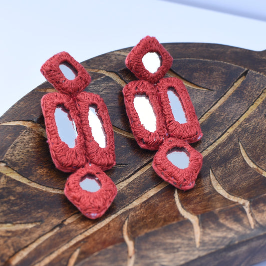 Rust mirror earrings