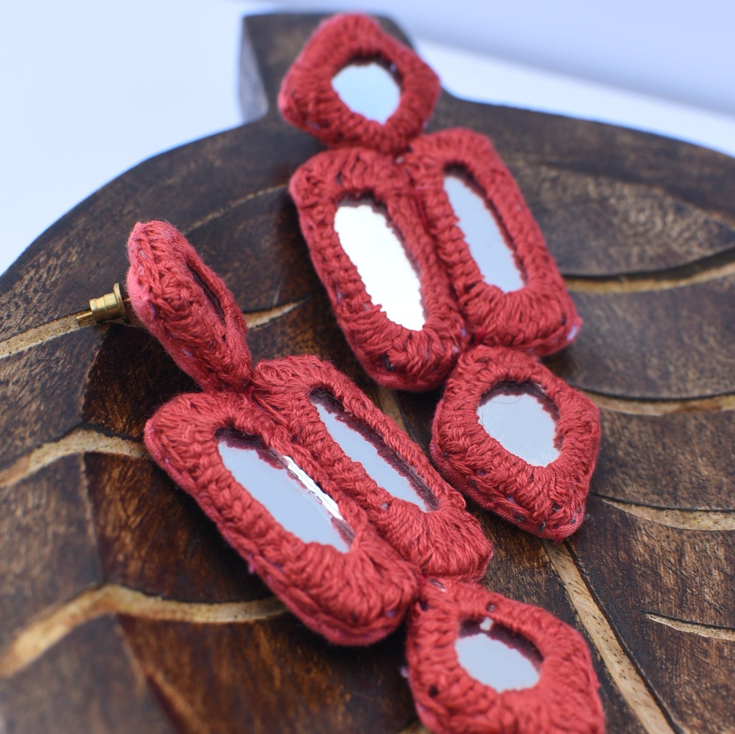 Rust mirror earrings