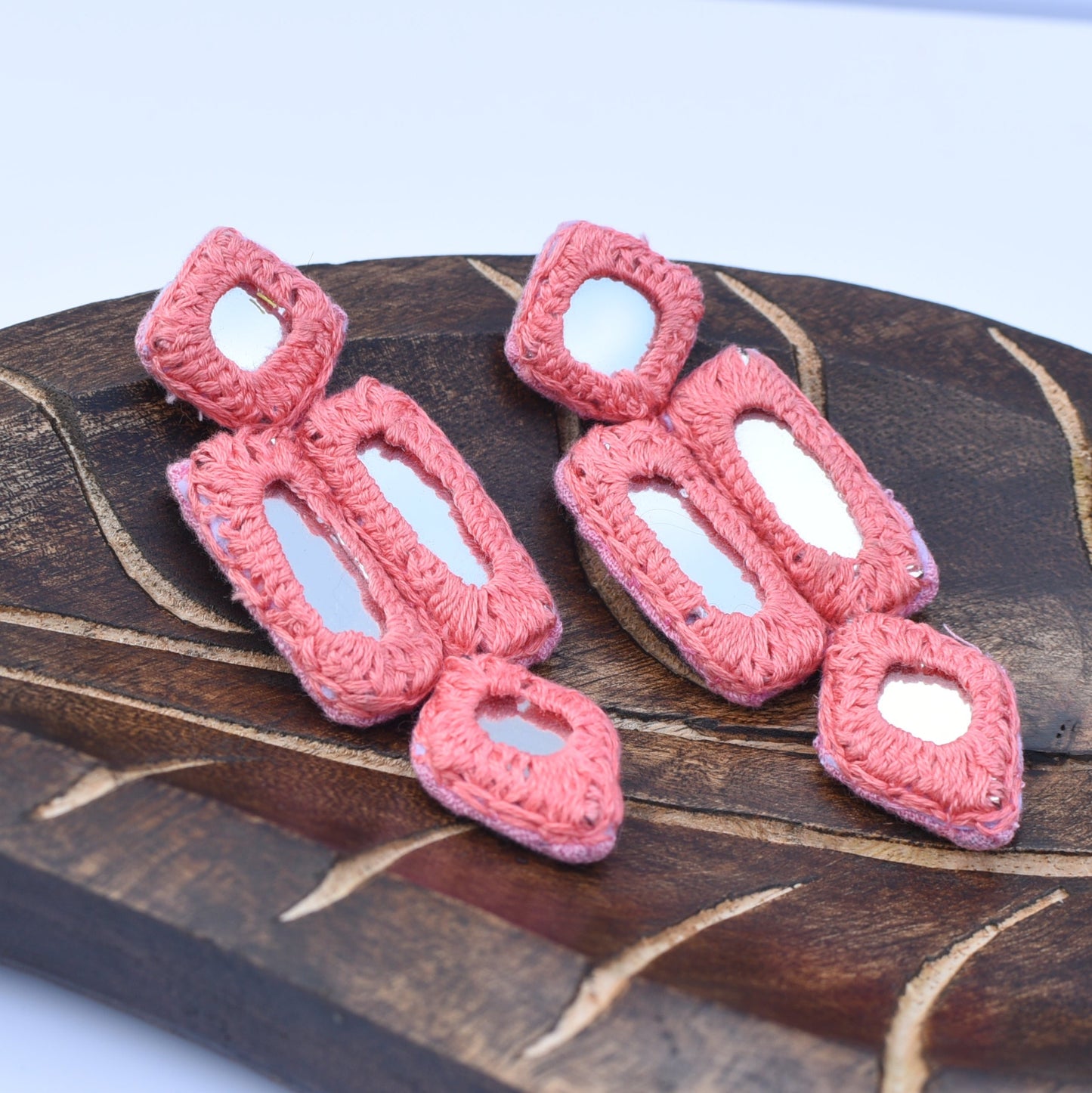Rust mirror earrings
