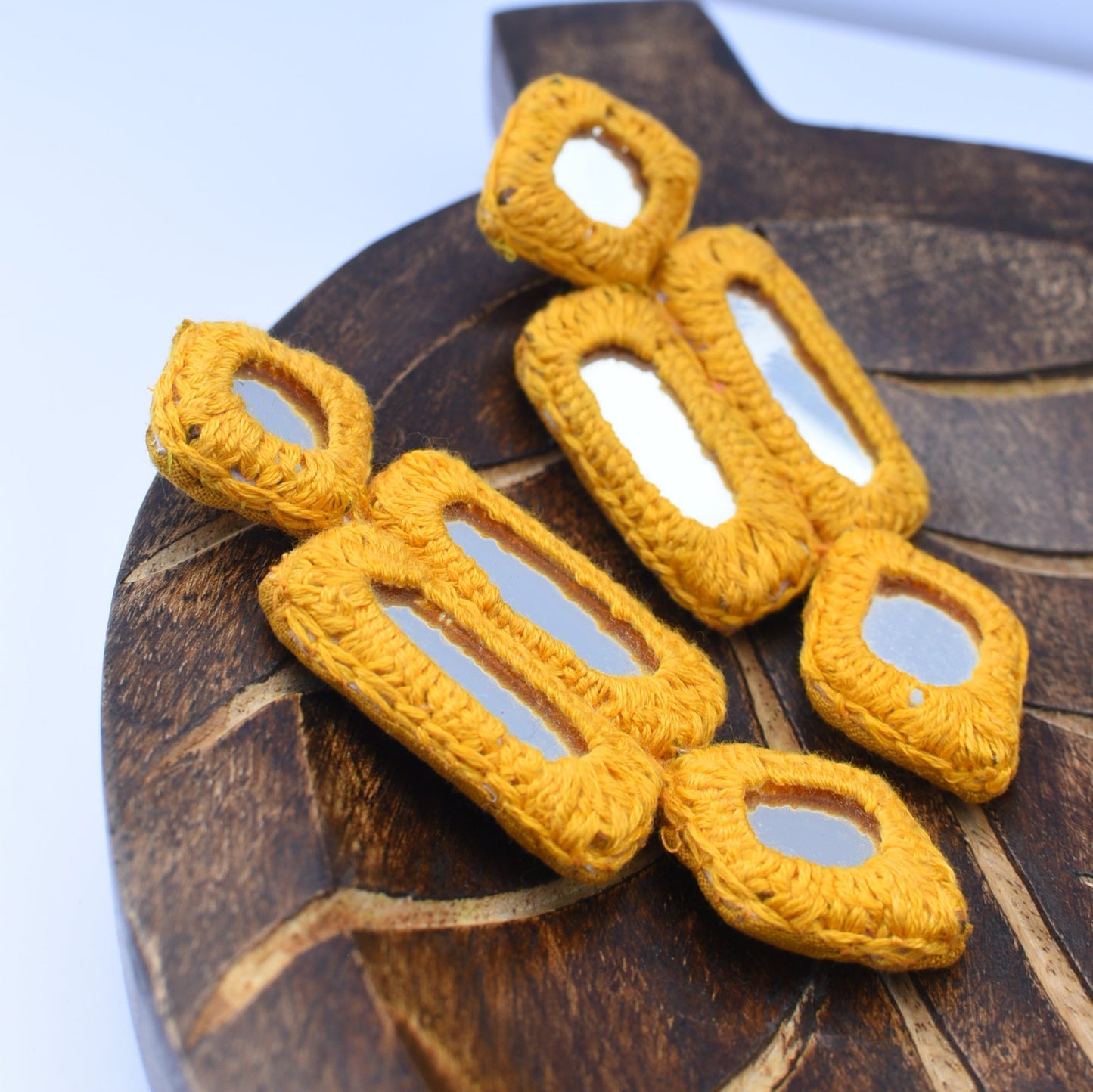 Rust mirror earrings